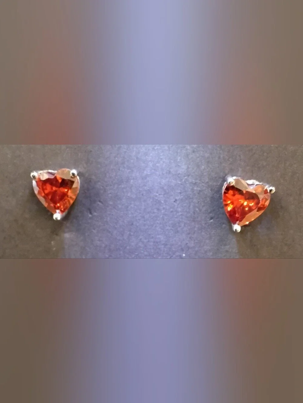 Sterling Silver Red Heart Studs